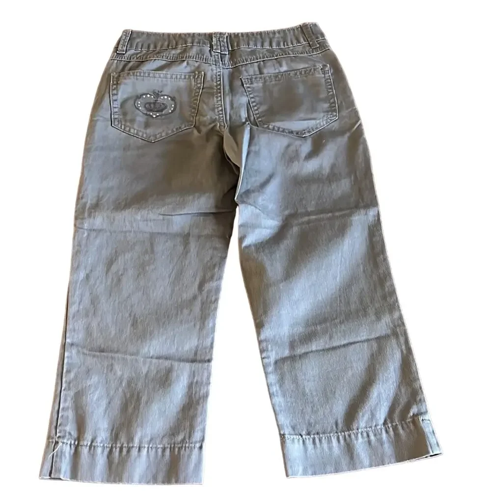 Justice Girls 12 Slim Gray Capri Pants NWT